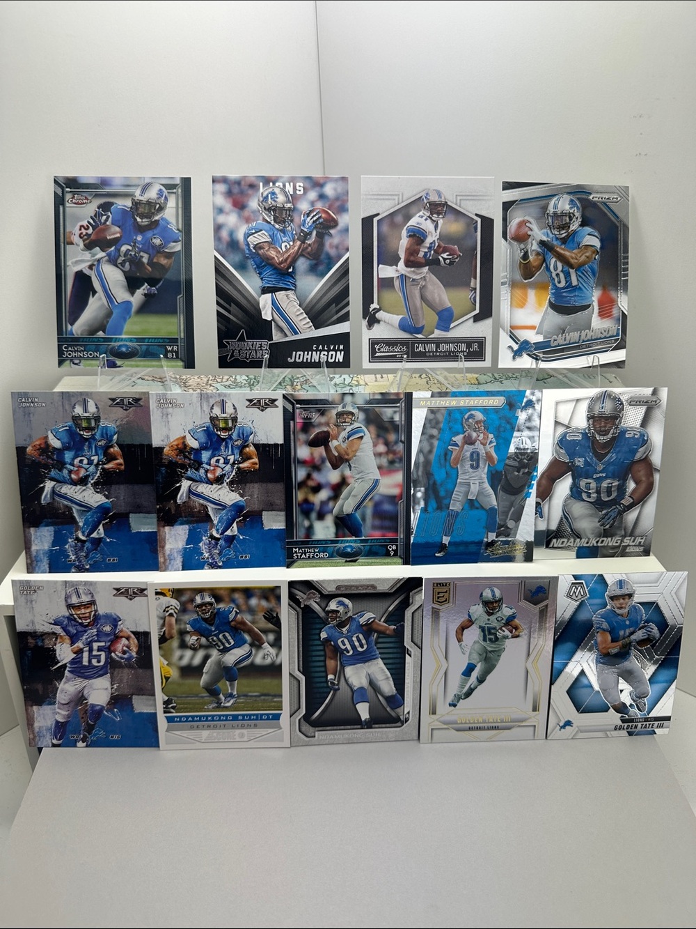 Calvin Johnson/Stafford/Suh/Tate Lions lot of 14
